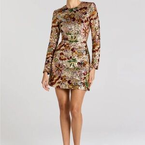 NADINE MERABI Sequin Mini Dress - Multicolor Sparkle